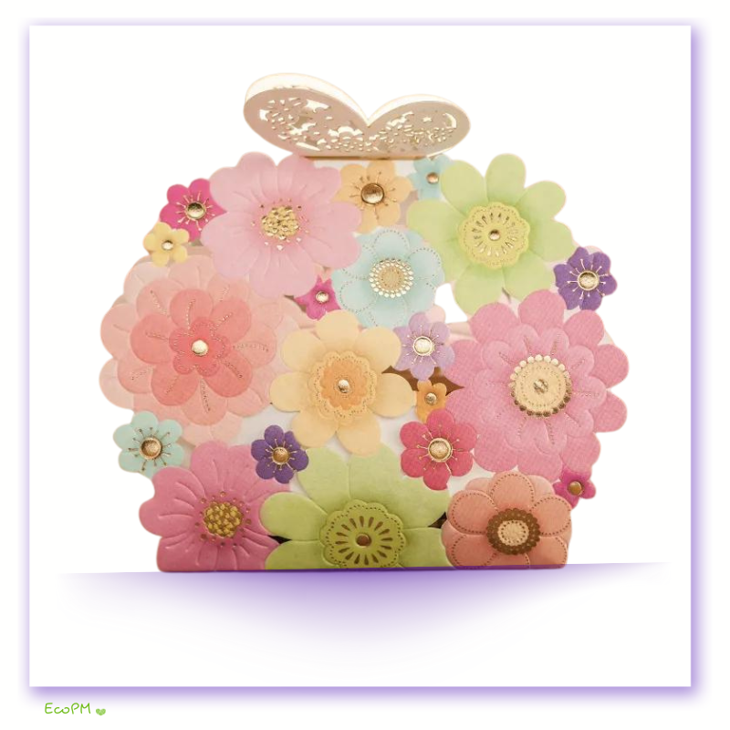 pastel-petals-favor-box-50-pcs-elegant-party-decor.png Pastel-colored favor box with intricate floral designs and a delicate butterfly closure for special event decorations.