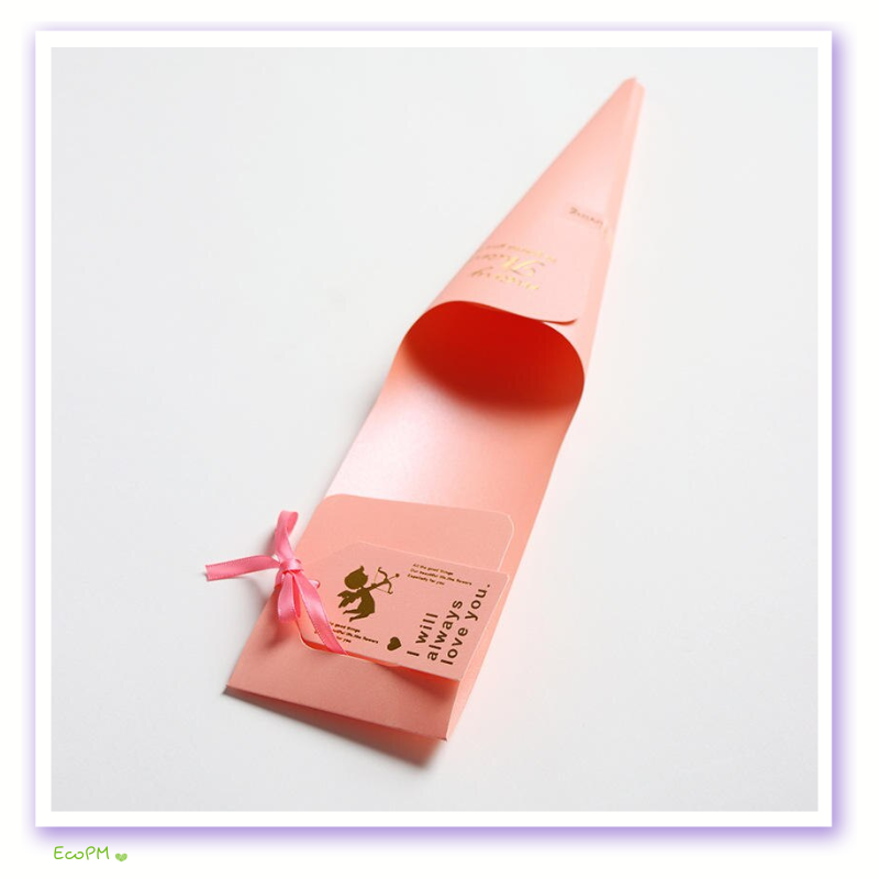 pink-floral-bouquet-paper-bag.png Elegant pink paper bag for floral bouquets with a sweet love note and pink ribbon.