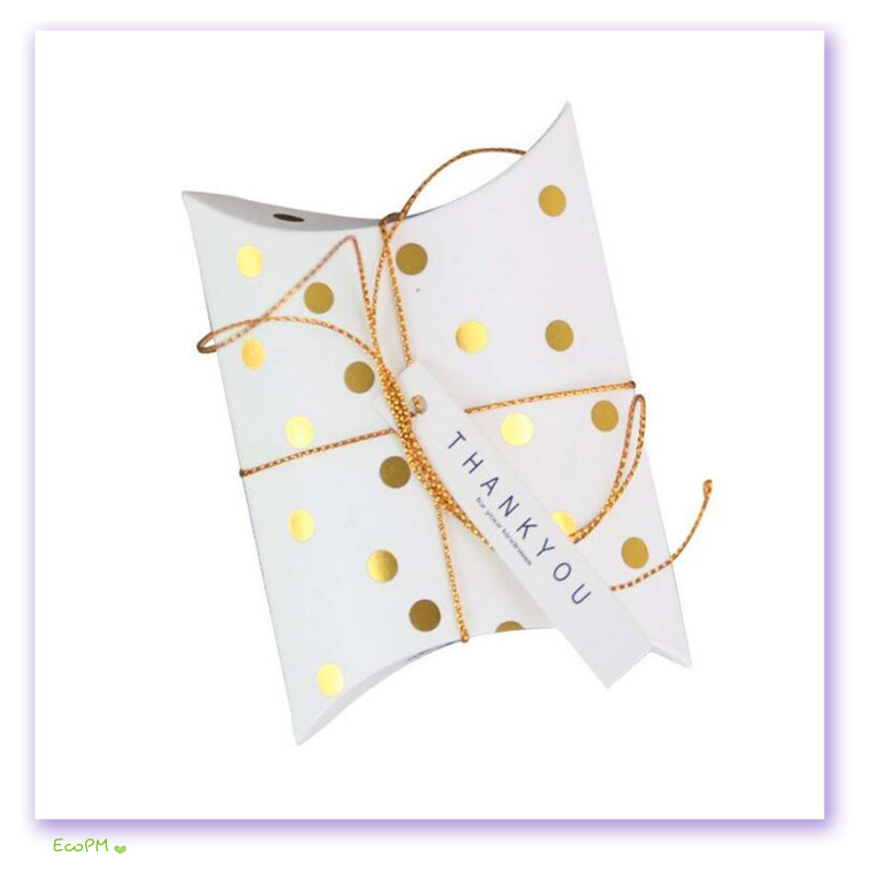 polka-dot-elegance-thank-you-favor-box.png A white favor box with golden polka dots and a 'Thank You' tag, tied with a golden cord.