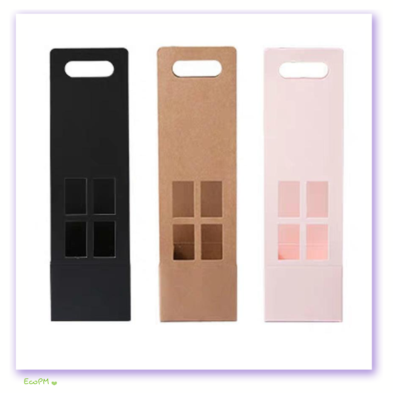 trio-elegant-paper-flower-bags.png Three paper flower bags in black, brown, and pink colors with a sleek, modern design.