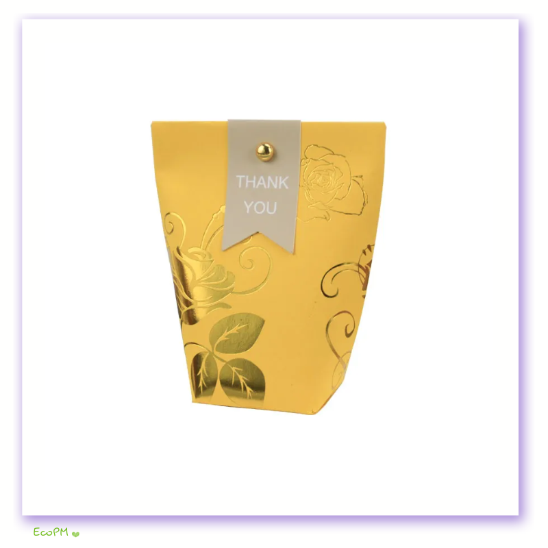 golden-rose-thank-you-favor-bag.png Elegant Golden Favor Bag with Embossed Rose Design and Thank You Tag