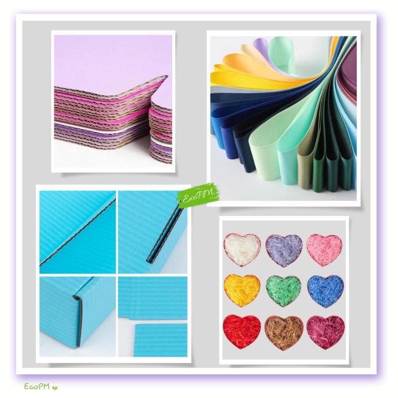 assorted-eco-friendly-packaging-materials.jpg Variety of colorful sustainable packaging materials