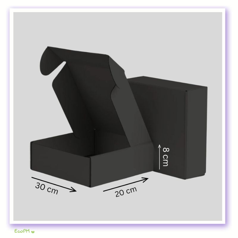 black-eco-friendly-gift-box.jpg Sleek black sustainable gift box with dimensions