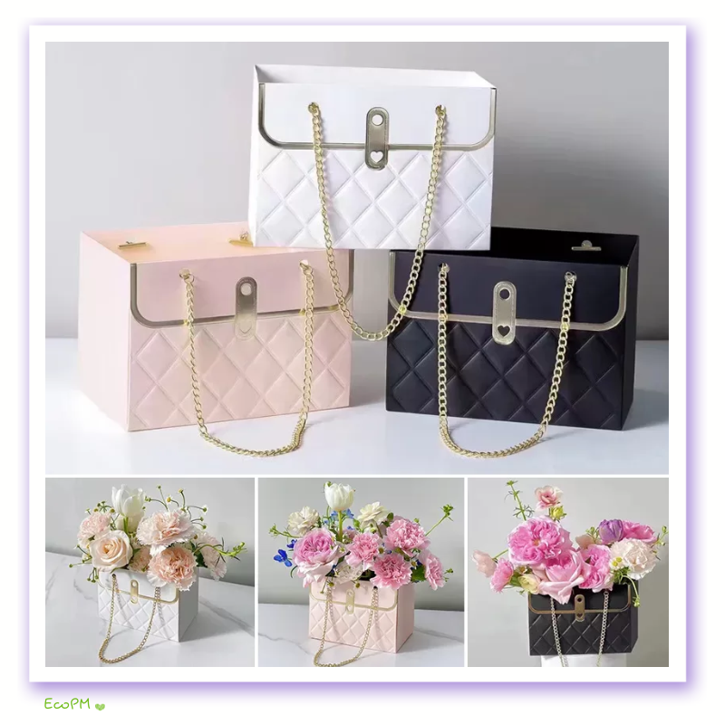 chic-floral-gift-boxes-elegance.png Chic Floral Gift Boxes with Golden Chains - Elegance Collection