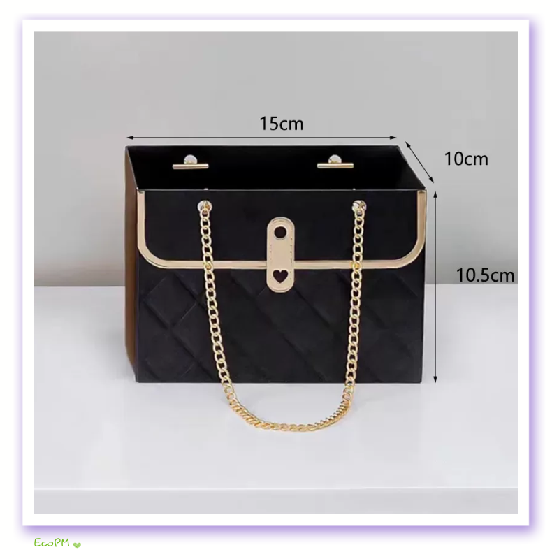 elegant-black-floral-gift-box.png Elegant Black Floral Gift Box with Golden Chain Handle
