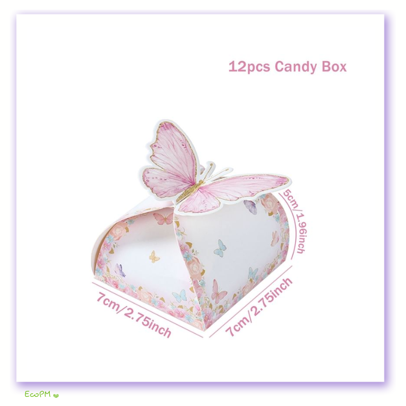 floral-butterfly-candy-box-12pcs.png Elegant floral candy box with a delicate butterfly design, 12 pieces set, dimensions 7cm by 7cm by 5cm