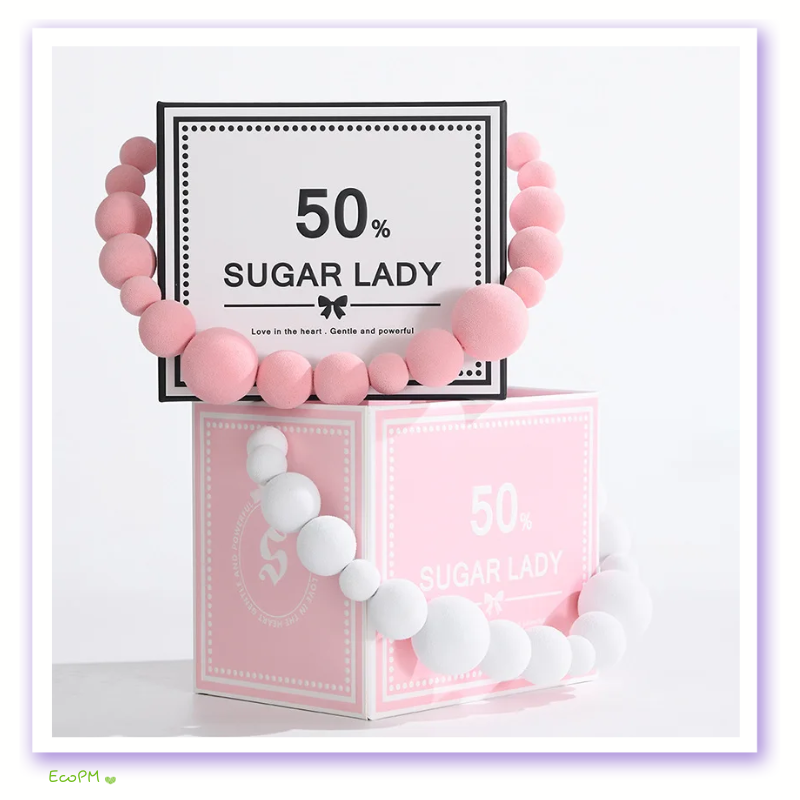 sugar-lady-pink-beaded-box.png Elegant pink and white Sugar Lady beaded flower boxes with inspirational quote.